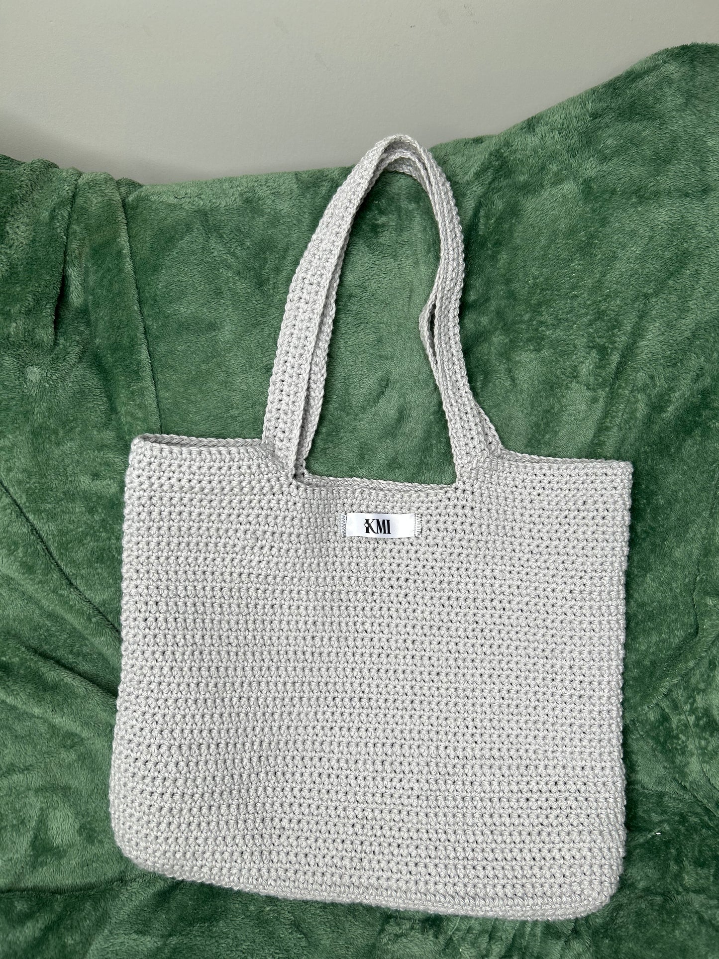 Grey Crochet Tote