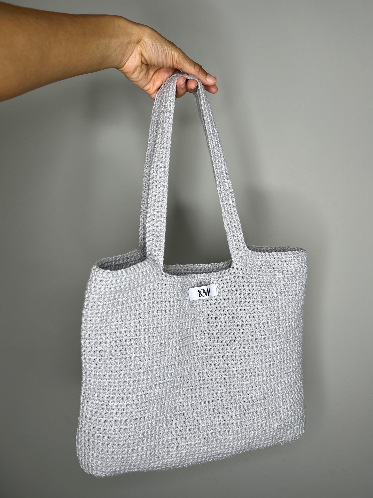 Grey Crochet Tote