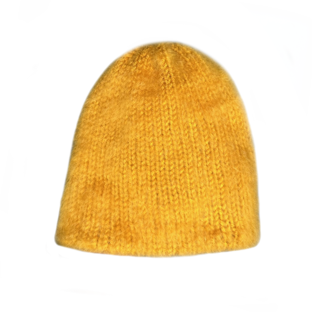 Fuzzy Golden Beanie